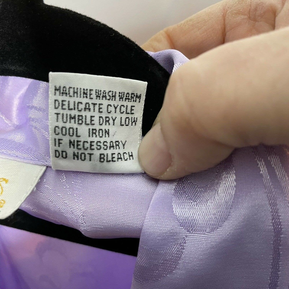 vintage blouse lavender satin button up - Picture 9 of 9